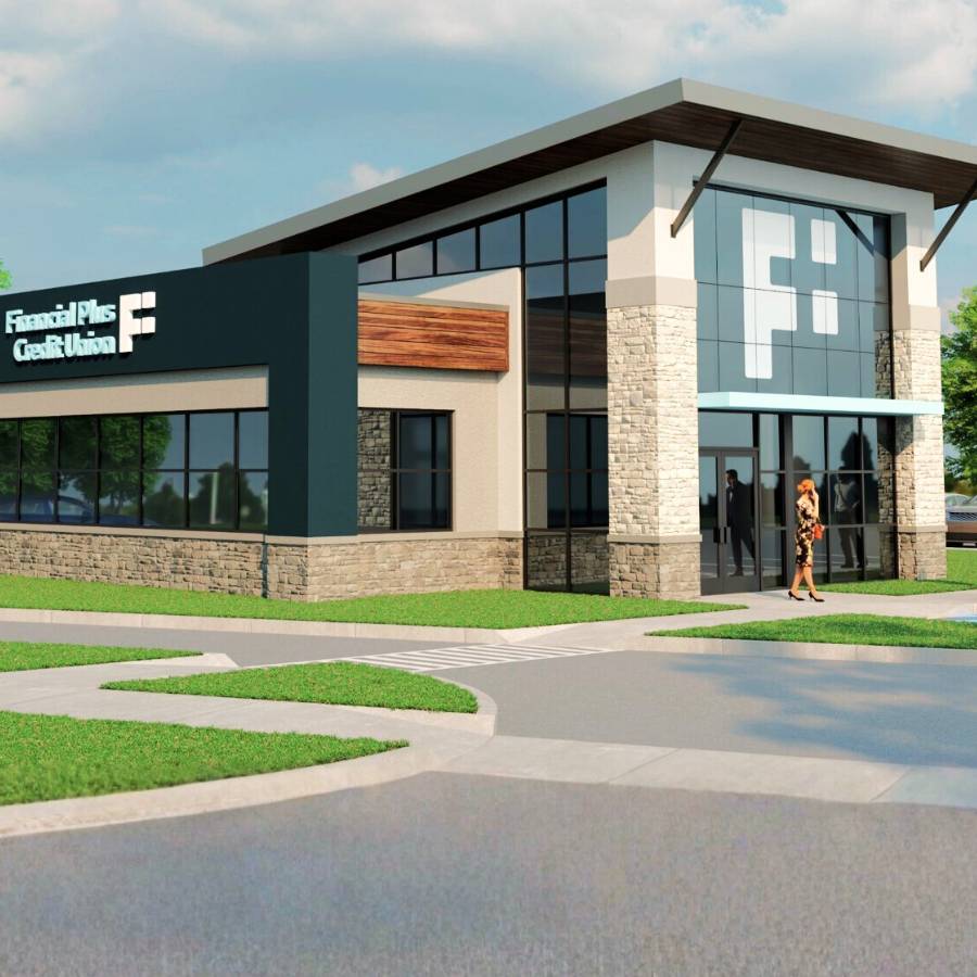 Rendering of new Financial Plus branch.